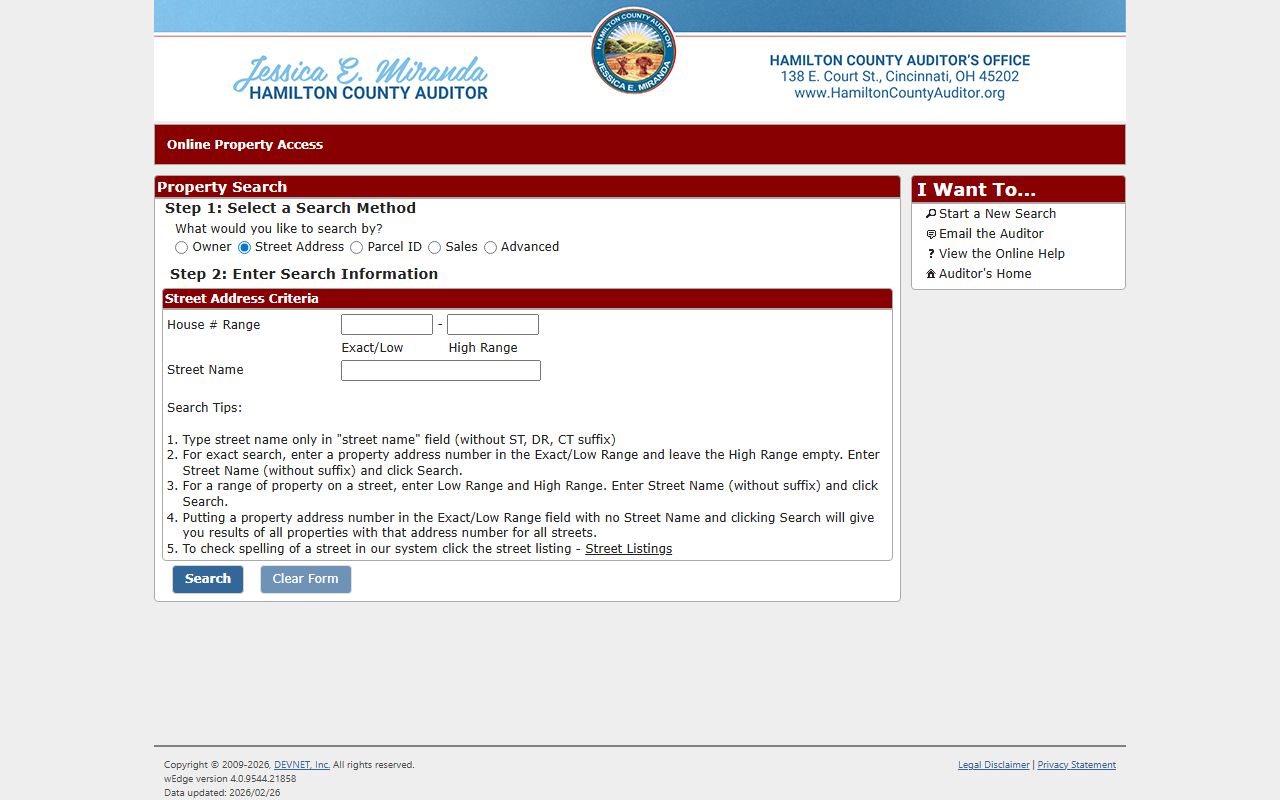 Hamilton County property reports portal for Fishers property tax records