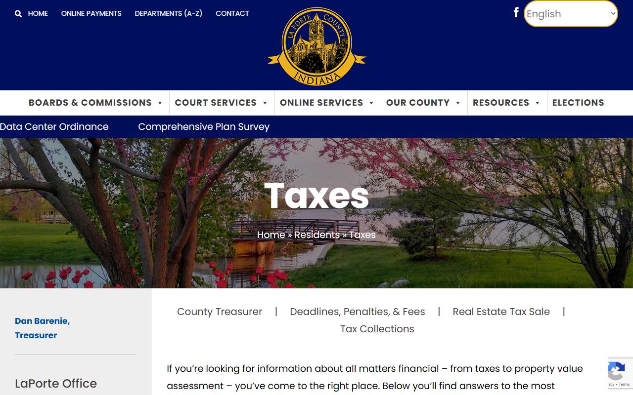 LaPorte County Assessor page for Michigan City Indiana property tax records