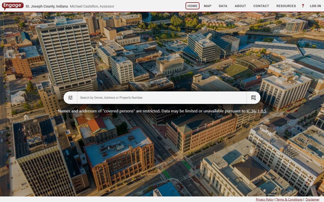 St. Joseph County Assessor page for Mishawaka Indiana property tax records