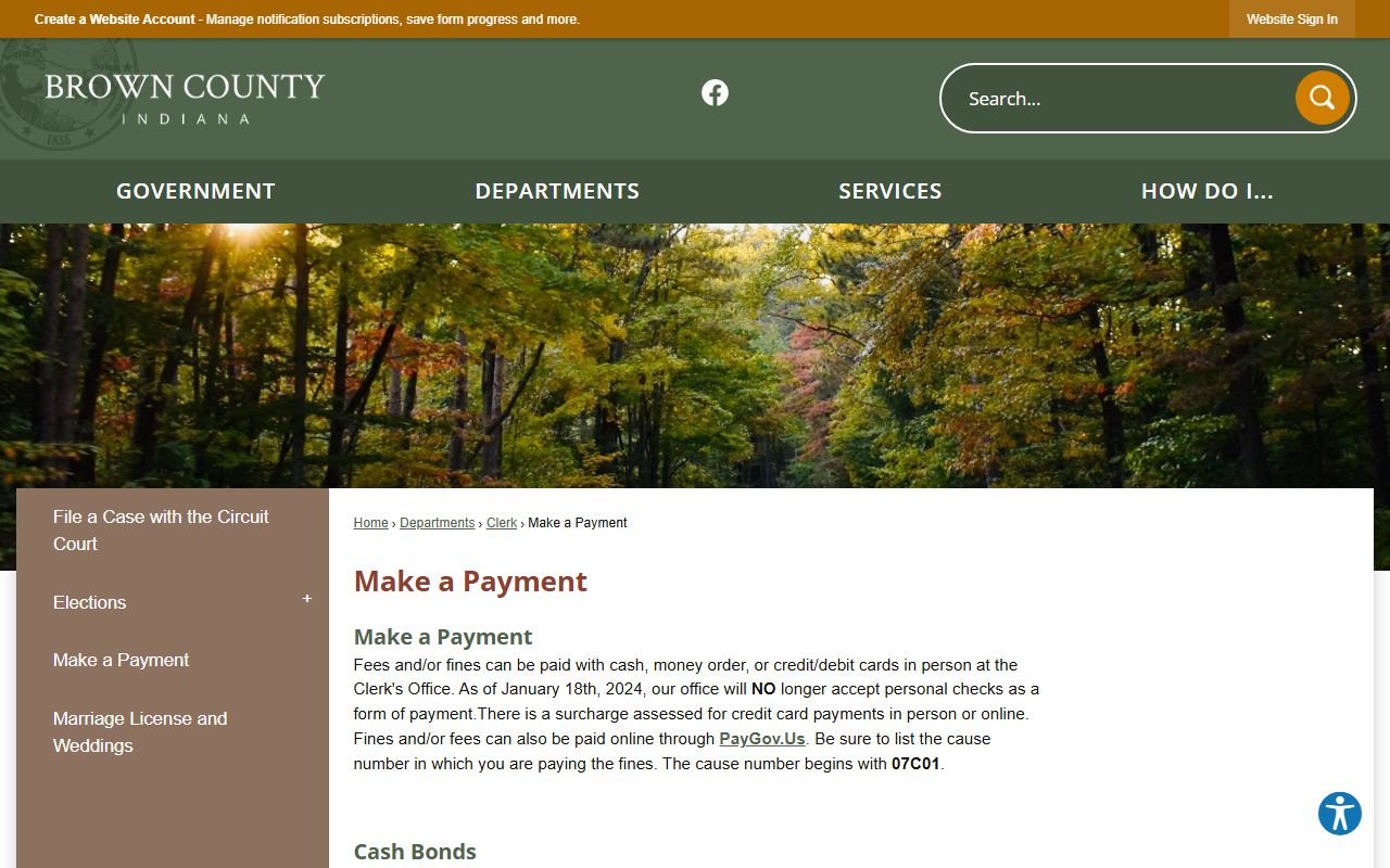 Brown County Treasurer property tax records page