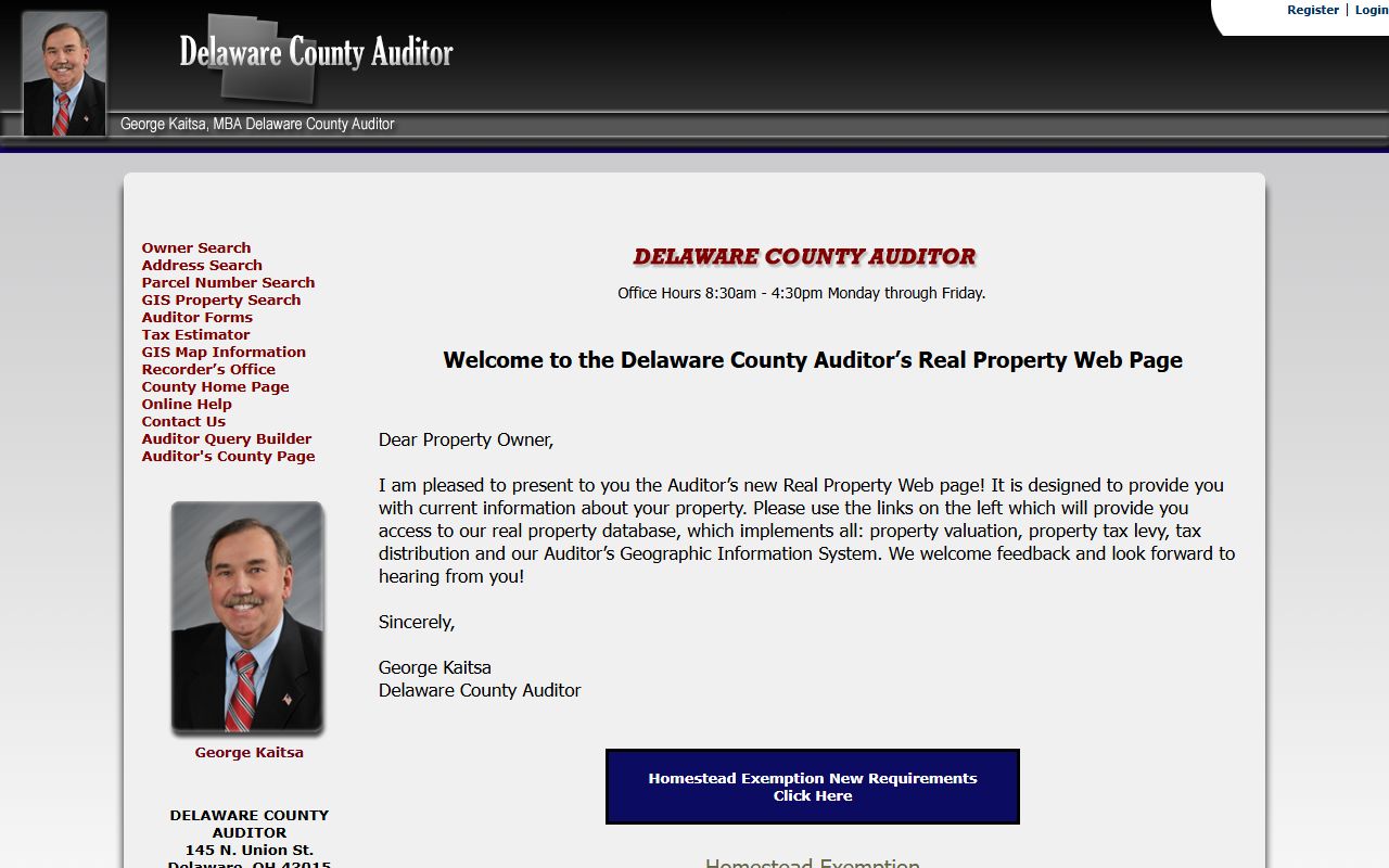 Delaware County Auditor Real Property Web Page