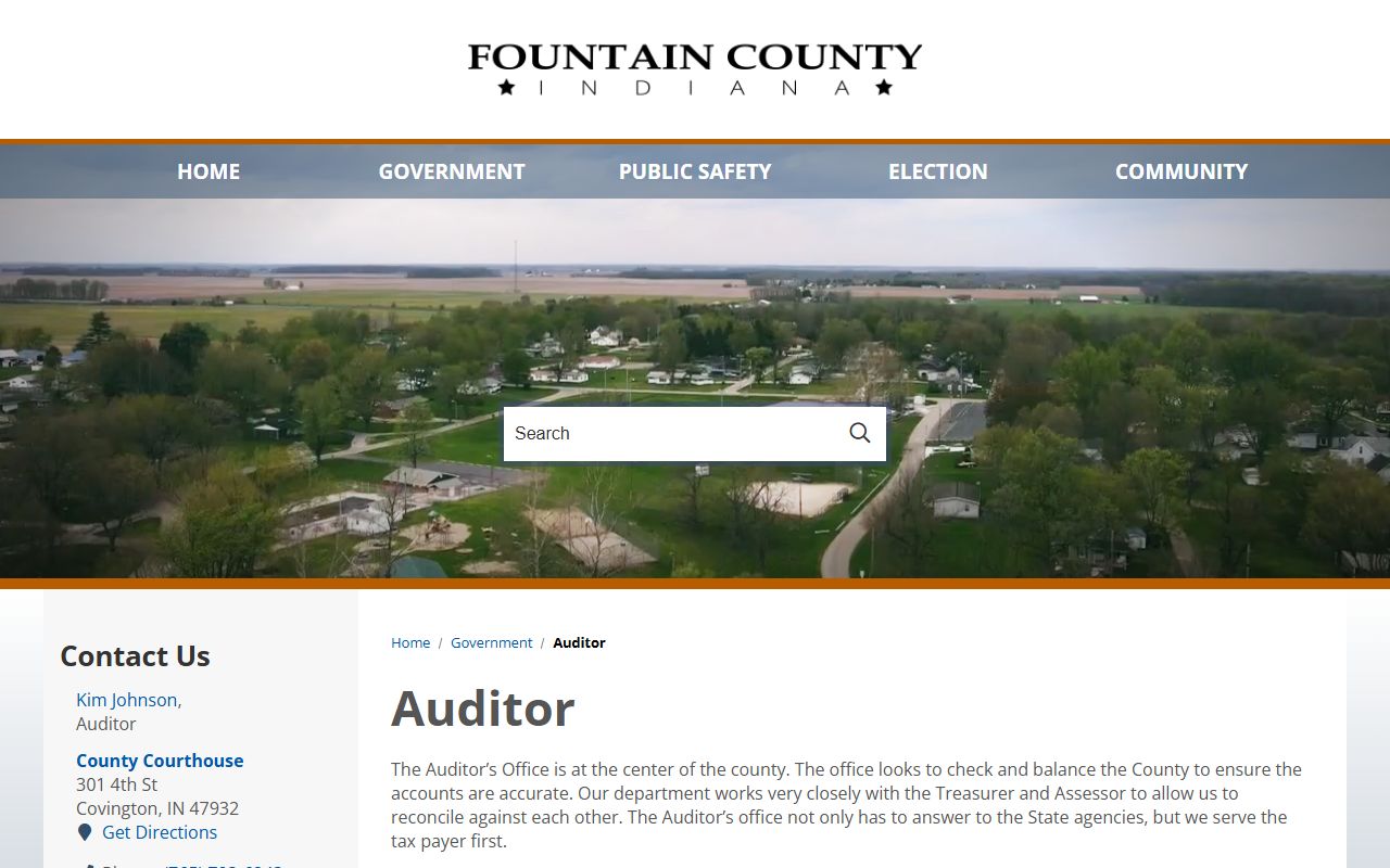 Fountain County Auditor property tax records portal