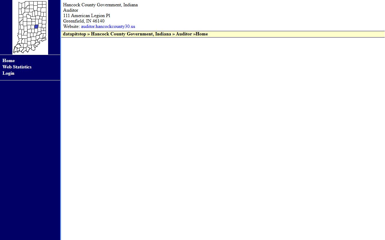 Hancock County Auditor property tax records page in Greenfield Indiana