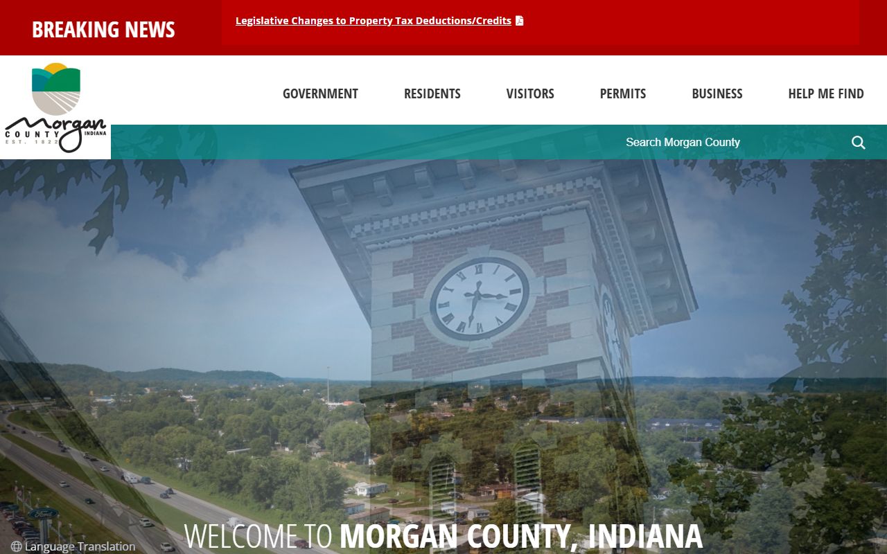 Morgan County Indiana government website for property tax records