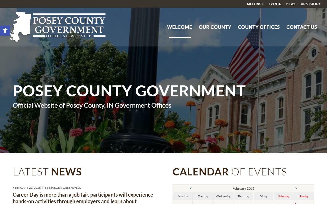 Posey County Indiana official website with property tax records and treasurer office information