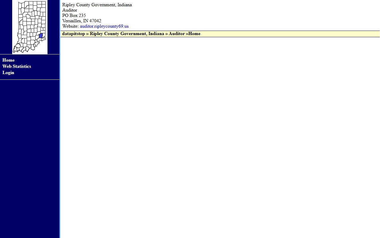 Ripley County Auditor website showing property tax records search for Versailles Indiana